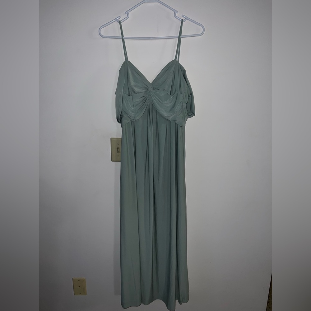 David Bridal Jersey Knot Empire Waist Dress